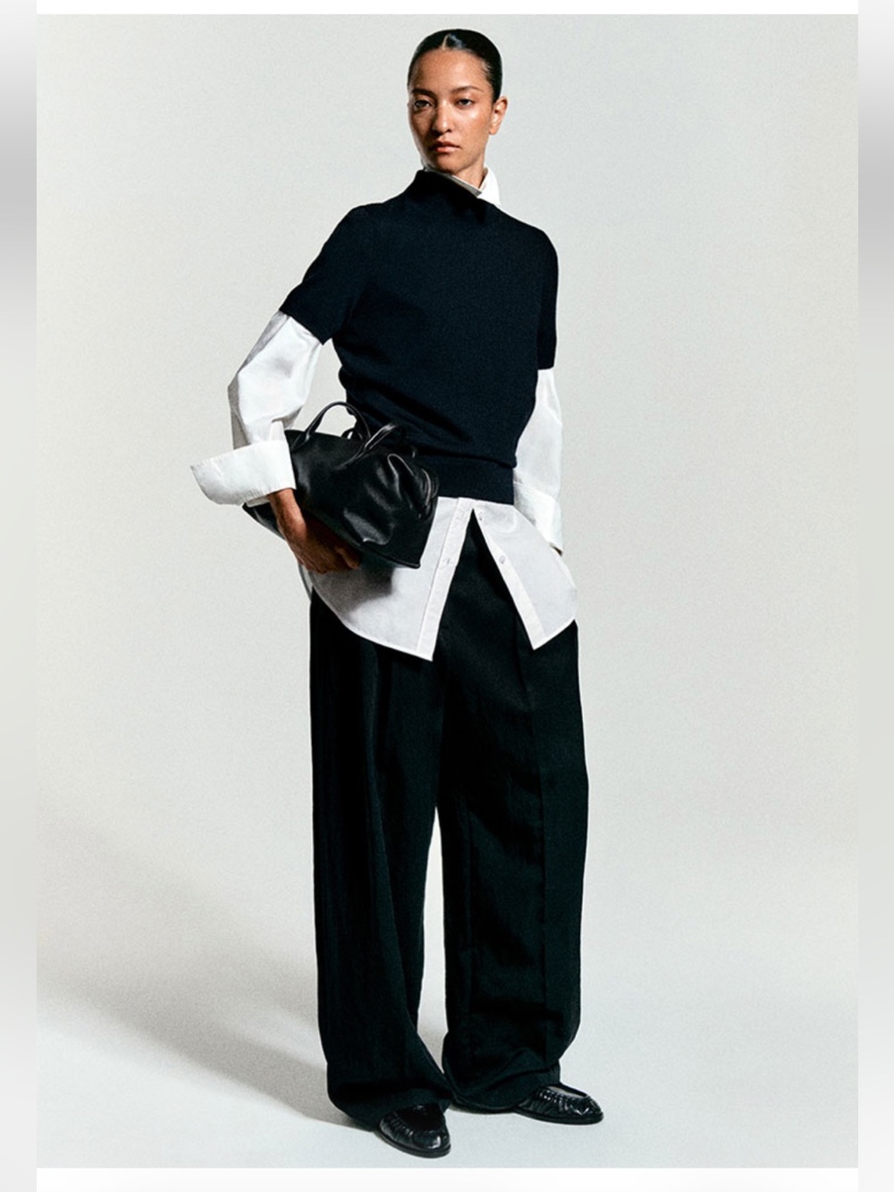 COS atelier The minimal shirt dress in white